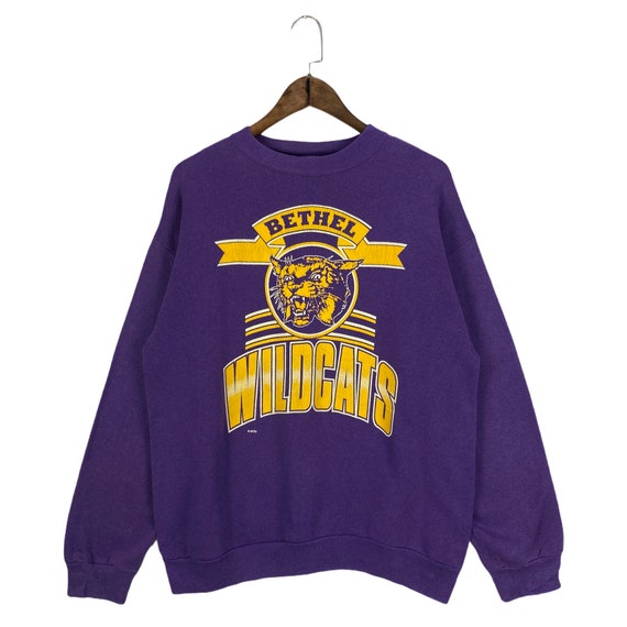 Vintage 90s Bethel University Wildcats Sweatshirt Big Logo - Etsy