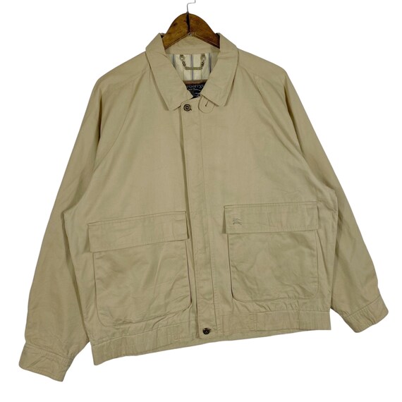 Vintage 90s Burberrys London Harrington Jacket Brown Made in Vintage 90s Burberrys London Harrington Jacket Brown Made in