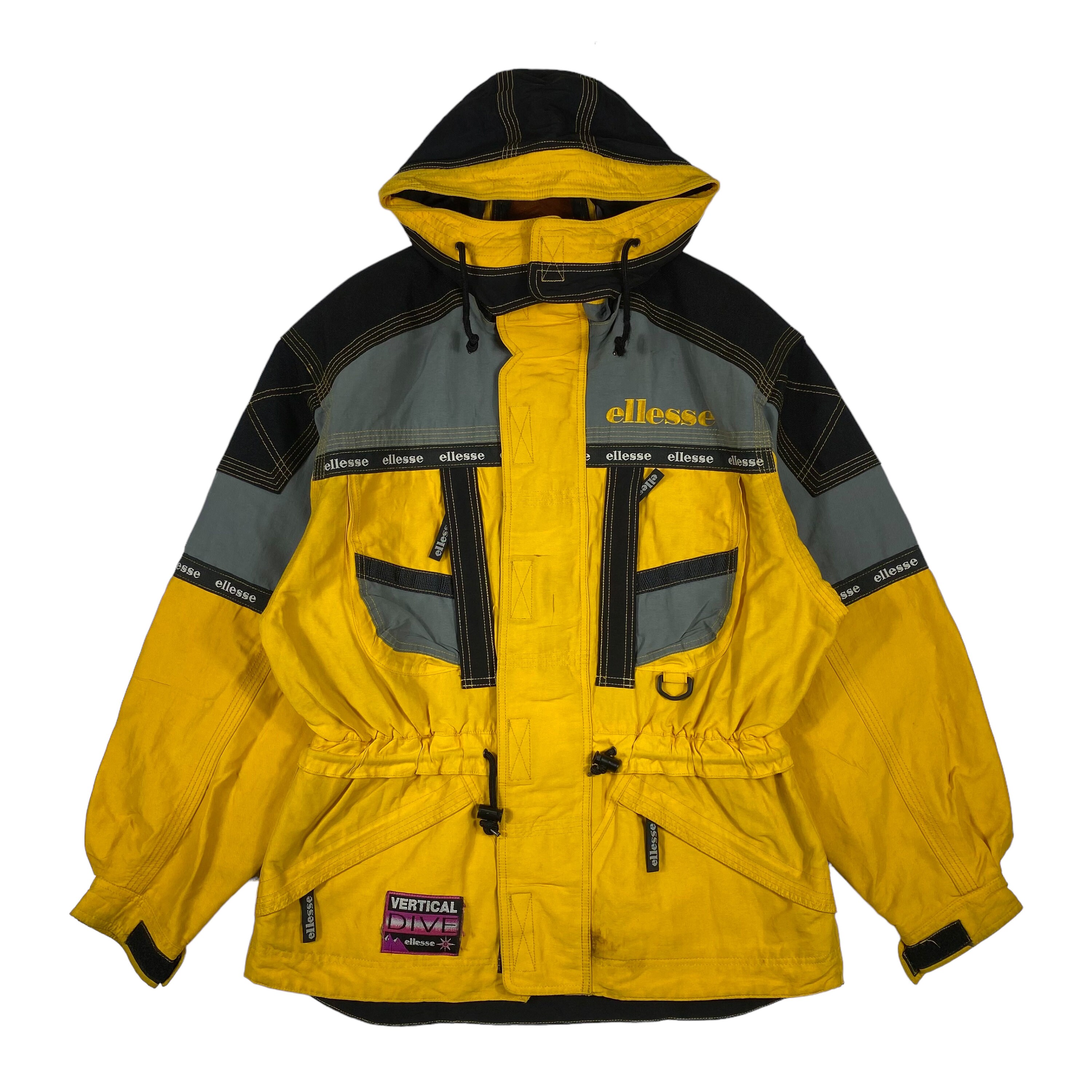 Ellesse yellow fluffy jacket deals
