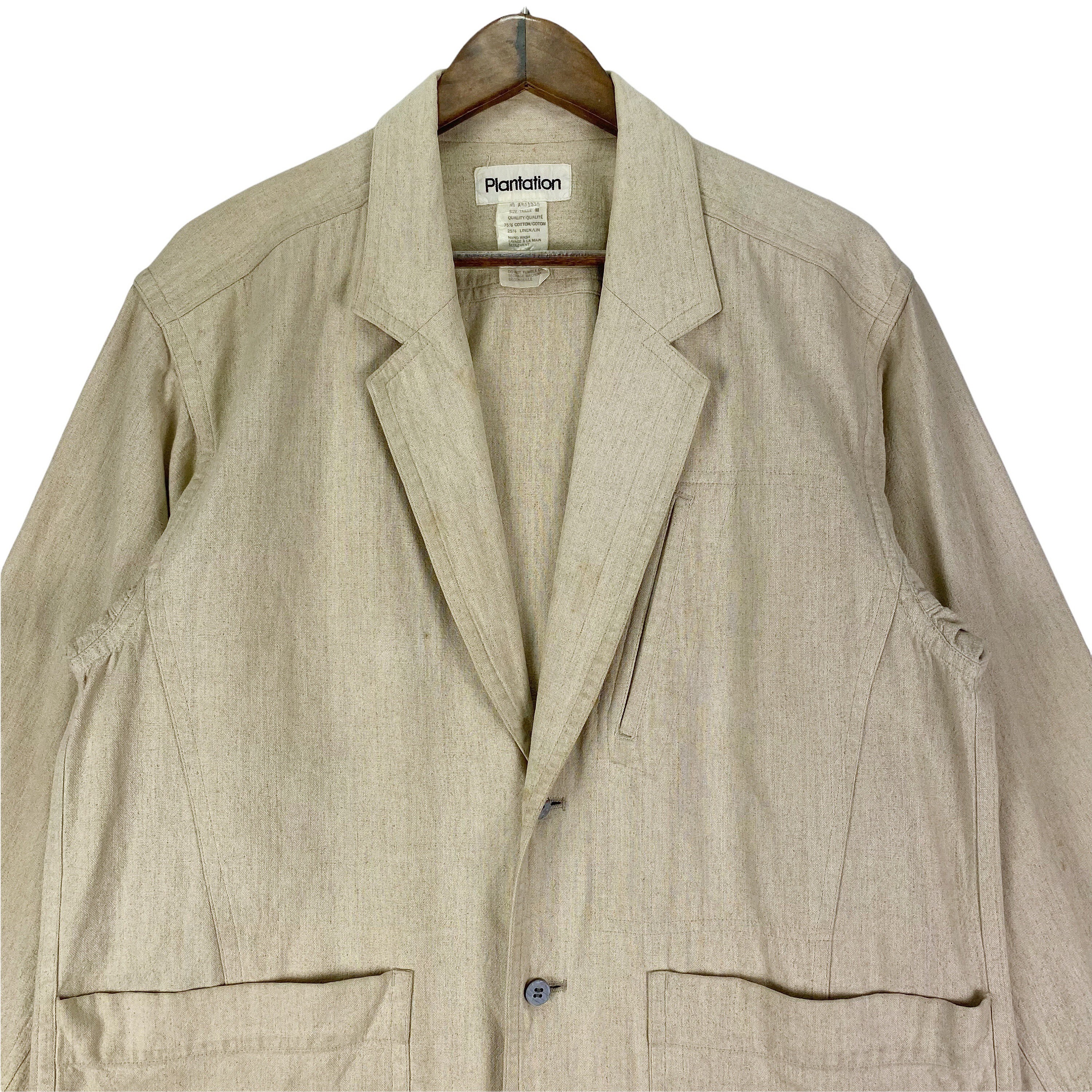 Vintage 80s Plantation Issey Miyake Jacket Coat Cotton Linen