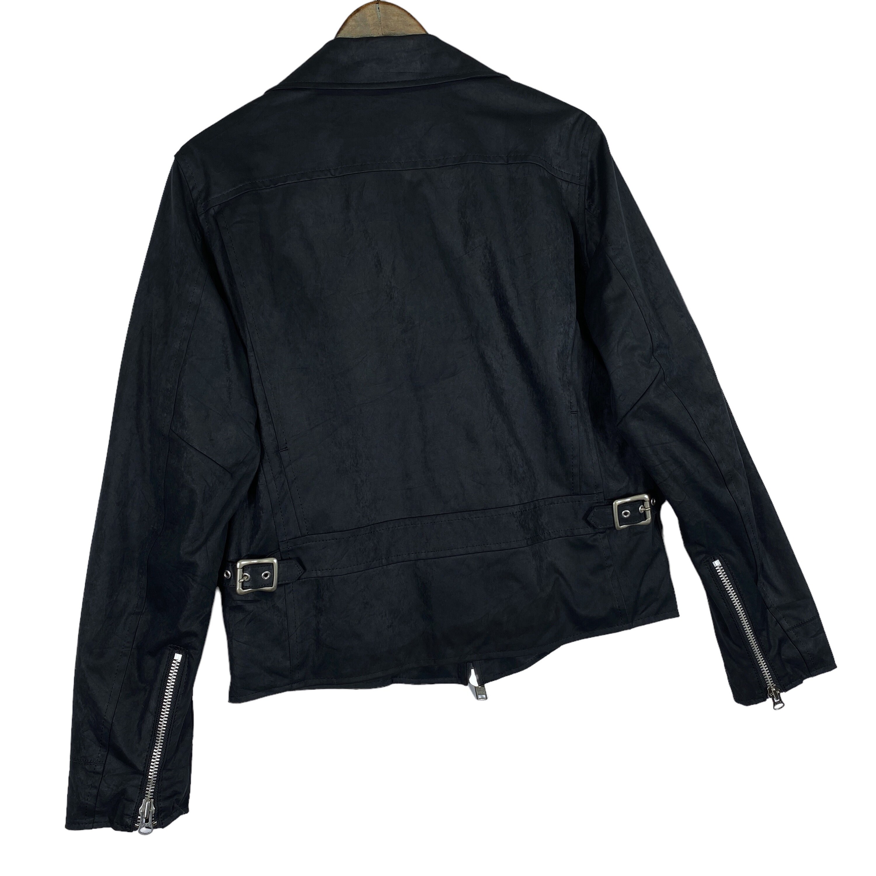 Vintage United Arrows Biker Jacket Quilted Lined Black
