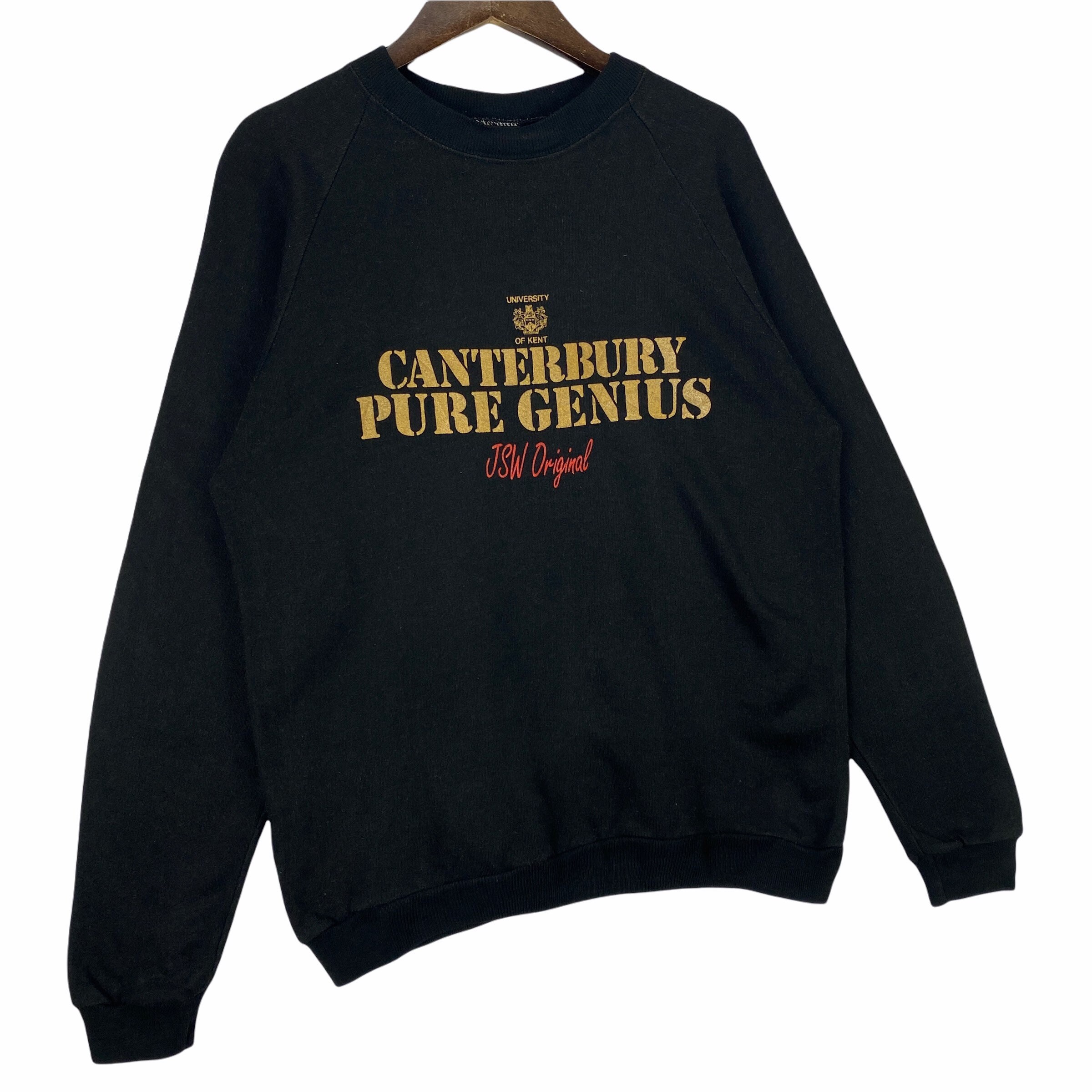 Vintage 80s University of Kent Canterbury UKC Sweatshirt Crewneck Black Big Logo Pullover Jumper Size S Etsy UK