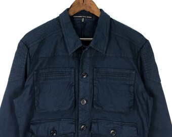 Alessandro Dell' Acqua Stretch Cotton Jacket Indigo Blue