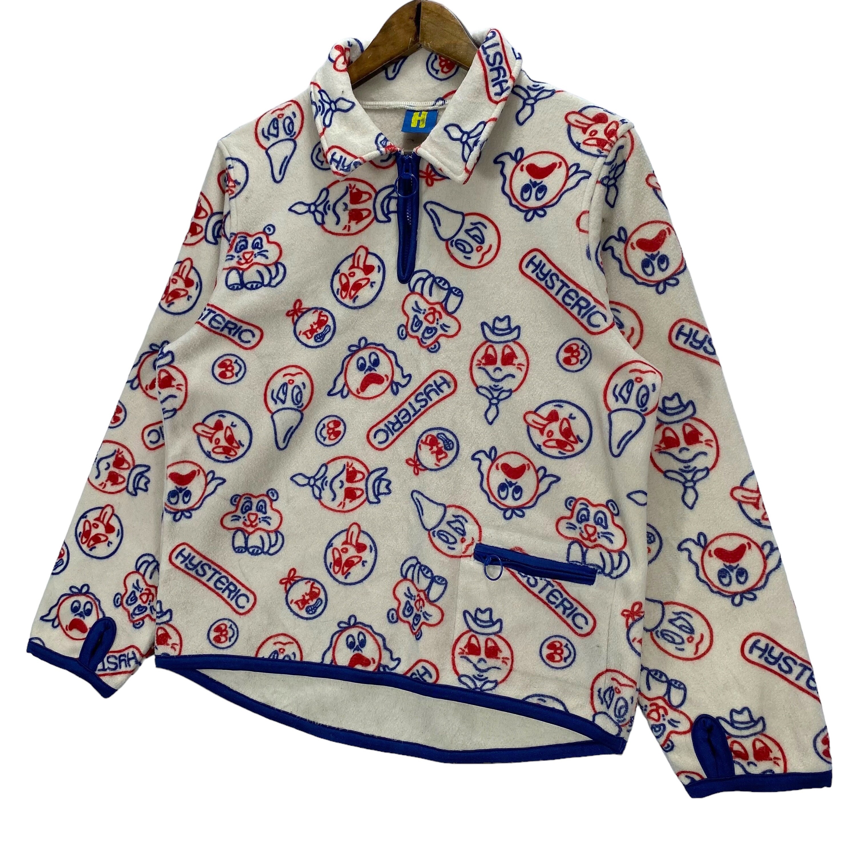優れた品質 Vintage Hysteric Print Over All Fleece Zip Half Glamour トップス