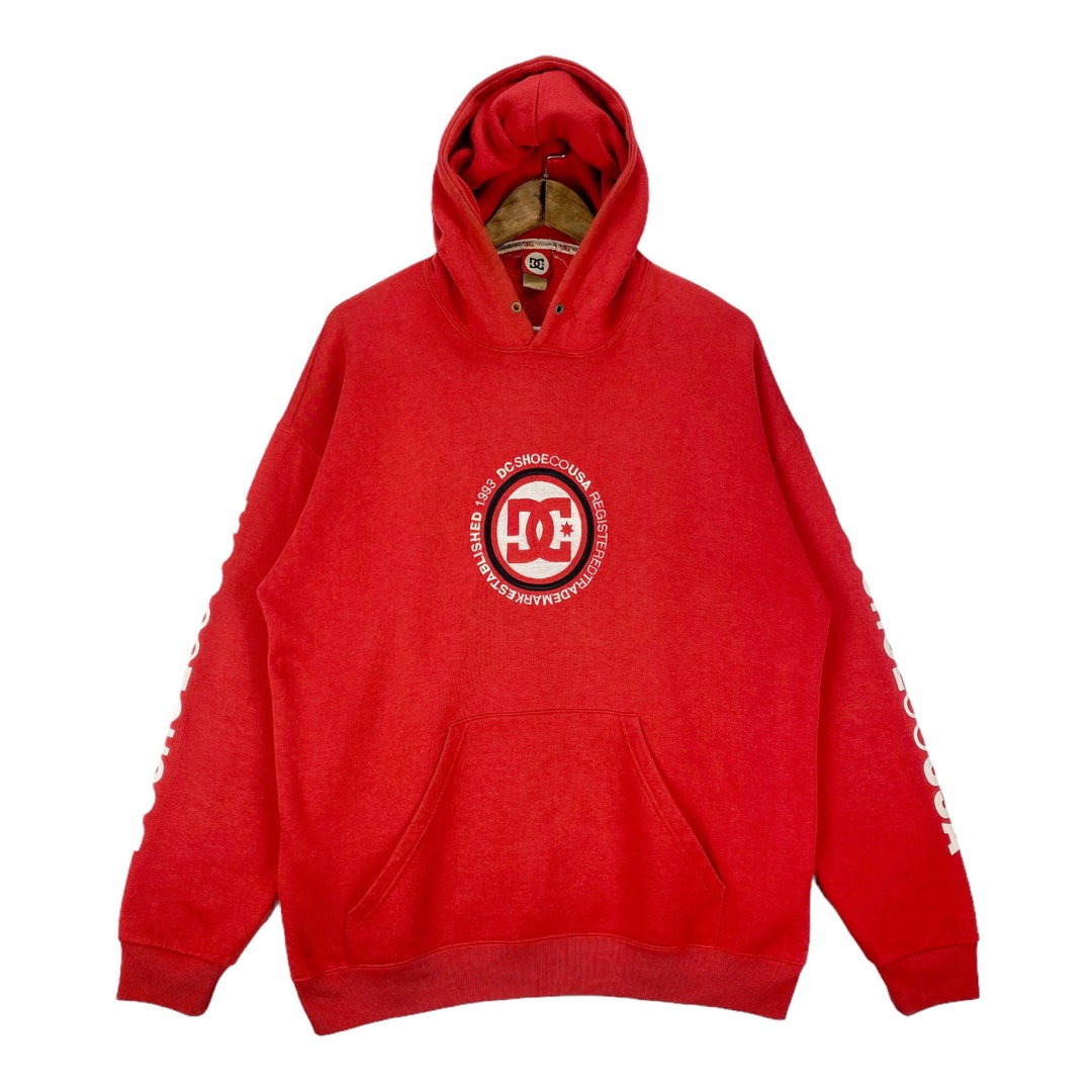 Vintage Dcshoecousa Skateboard Hoodie Sweater Spellout Big Logo Embroidery Pullover Jumper Size