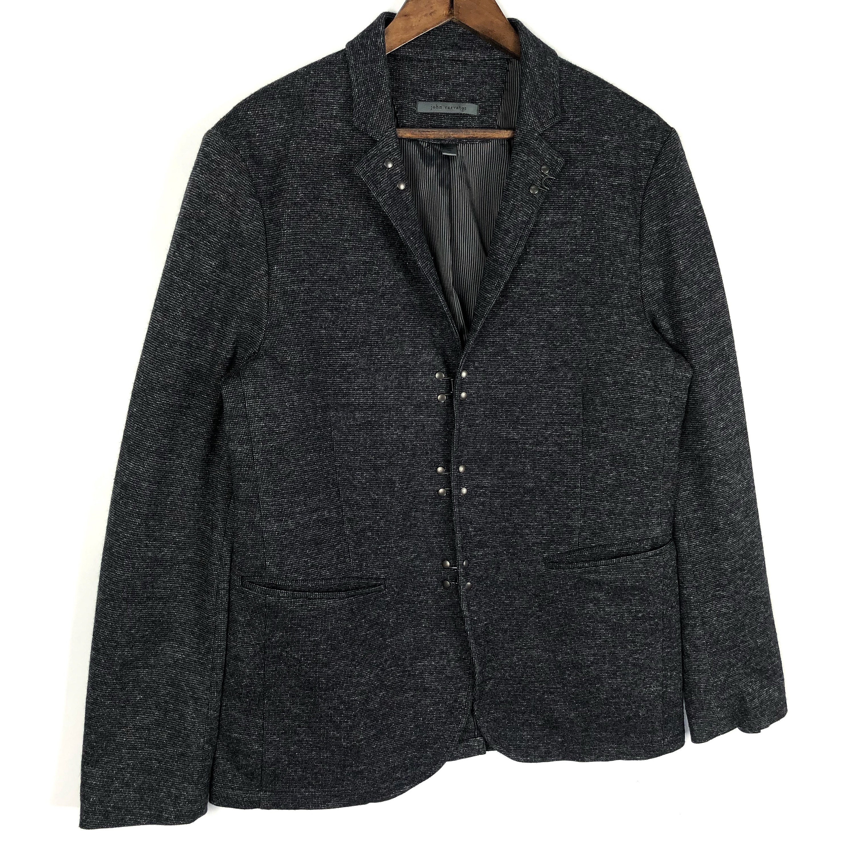 Vintage John Varvatos Jacket Blazer Black Made in Italy Hood