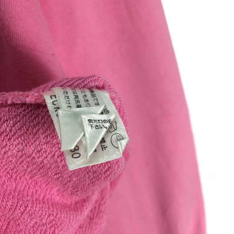 Vintage Andre Courreges Paris Crewneck Sweatshirt Embroidery Big Logo Pink France Designer Pullover Jumper Size M