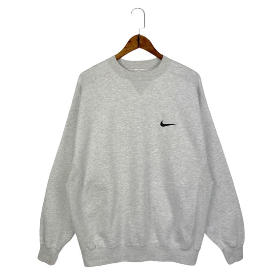 grey nike swoosh crewneck