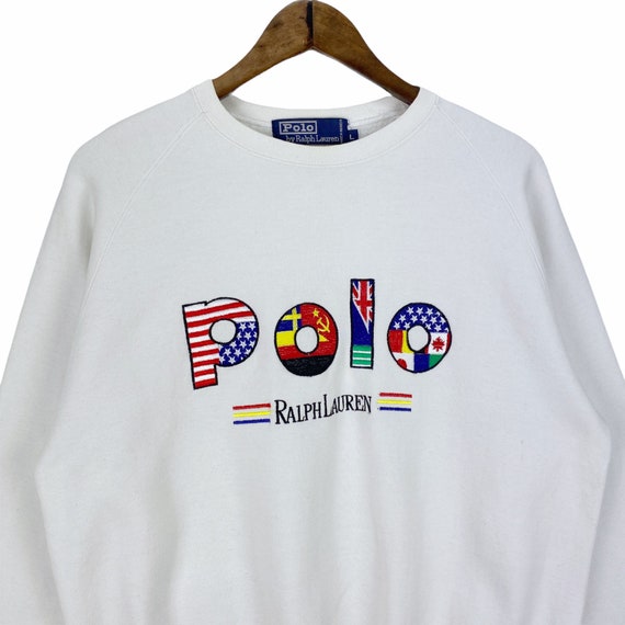 Polo by Ralph Lauren, Shirts, Polo Ralph Lauren Multicolor Monogram Logo Hooded  Sweatshirt