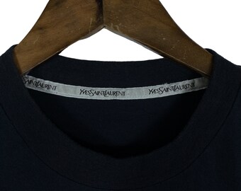 Vintage Yves Saint Laurent Pour Homme T Shirt Black Spellout Vintage Yves Saint Laurent Pour Homme T Shirt Black Spellout