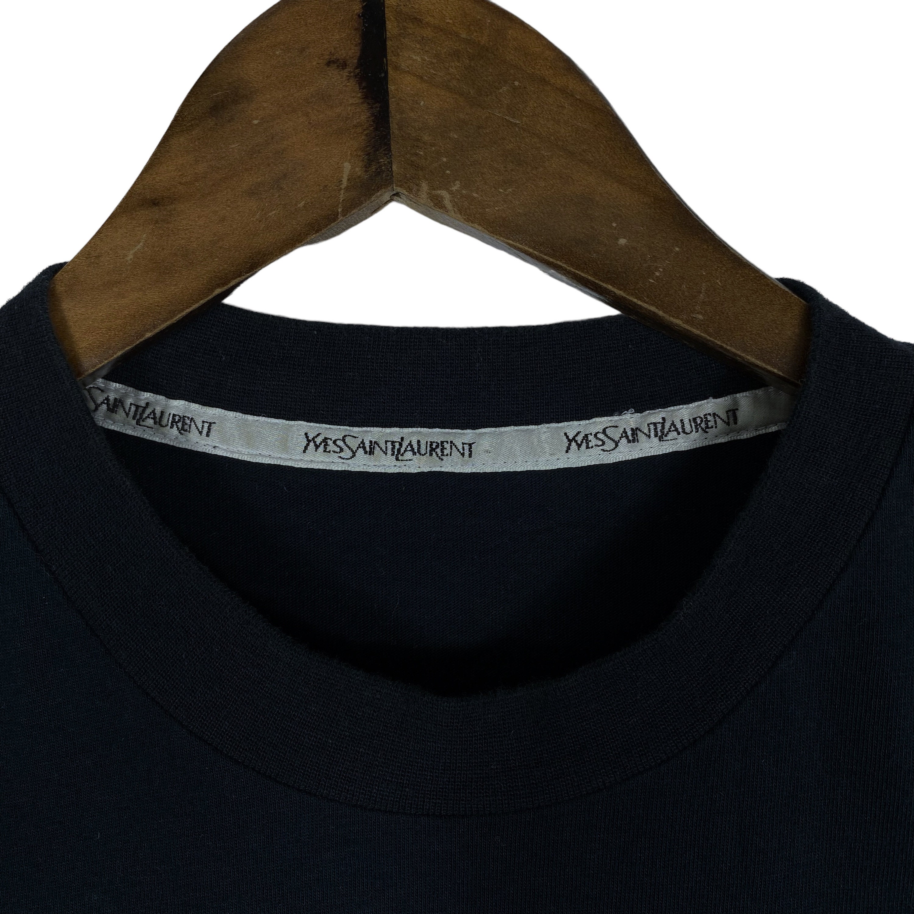 Vintage Yves Saint Laurent Pour Homme T Shirt Black Spellout Vintage Yves Saint Laurent Pour Homme T Shirt Black Spellout