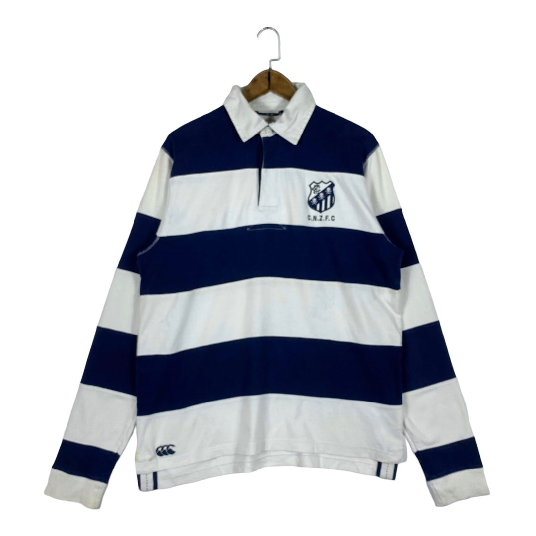 Vintage Canterbury New Zealand All Black Rugby Stripes Shirt Made in