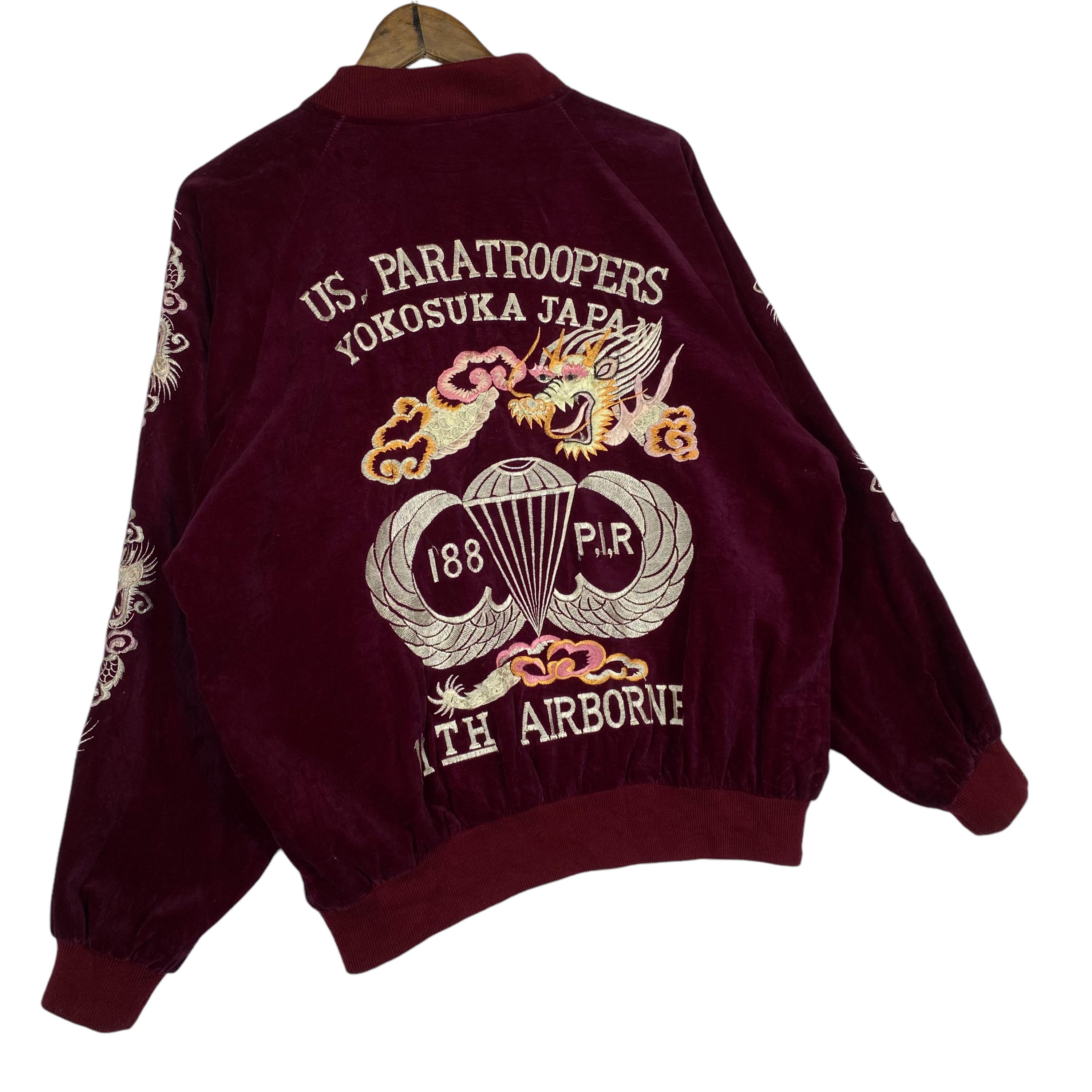 Vintage 90s Velvet Sukajan Souvenir Jacket Japan Embroidery Vintage 90s Velvet Sukajan Souvenir Jacket Japan Embroidery