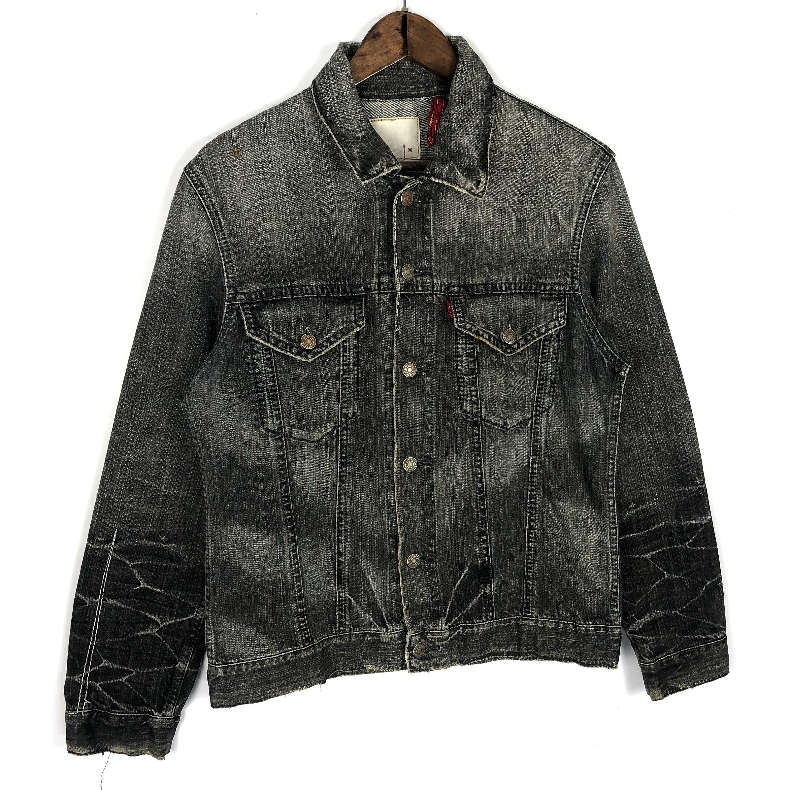 Vintage Levi's Redloop Denim Jacket Stone Wash Distrassed Vintage Levi's Redloop Denim Jacket Stone Wash Distrassed