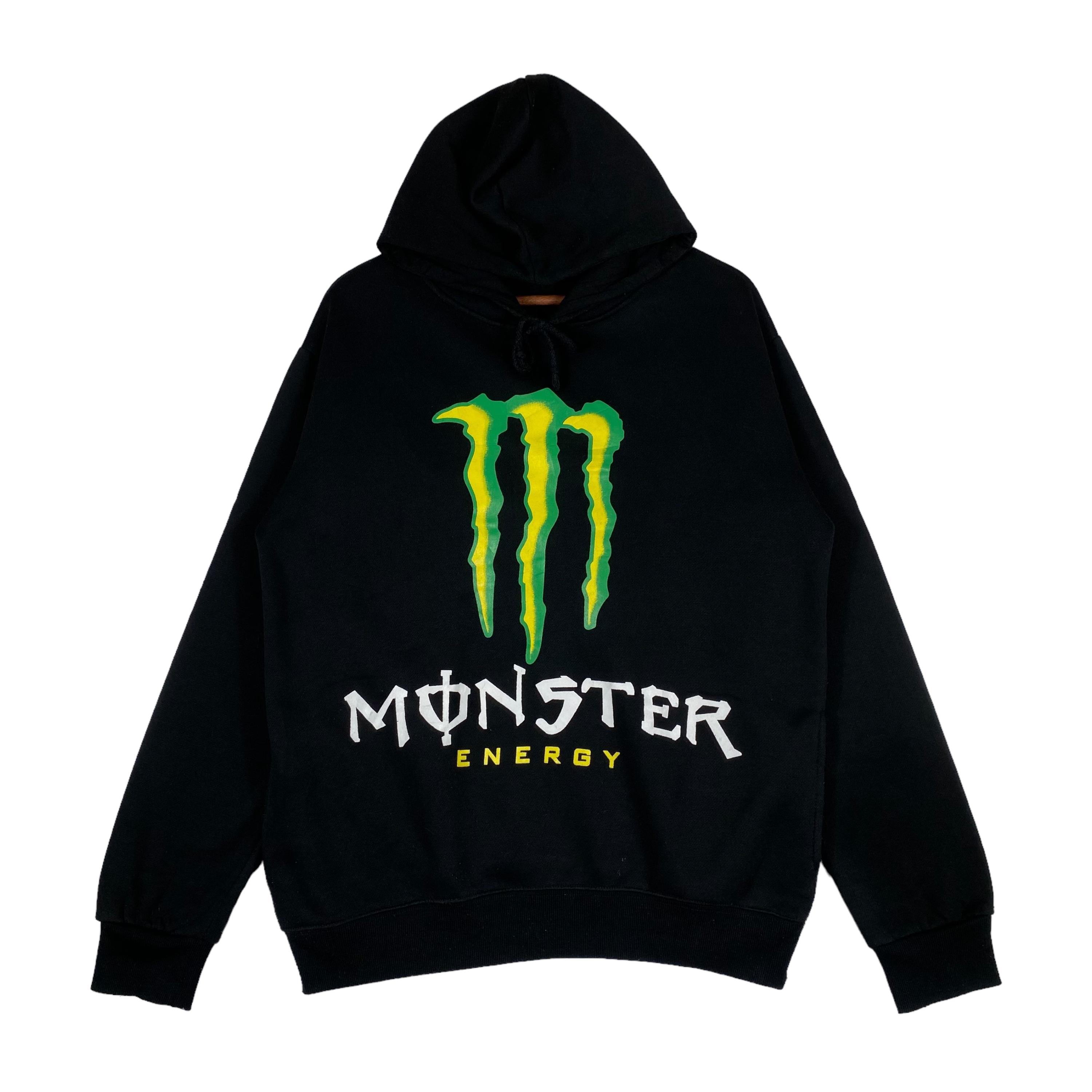 Vintage Monster Energy Hoodie Sweater Back Hit Black Made in China Pullover Jumper Size XL Etsy