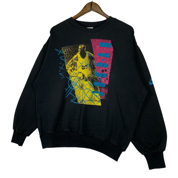 Vintage 90s Nike Air Jordan Sweatshirt Crewneck Black Pullover 