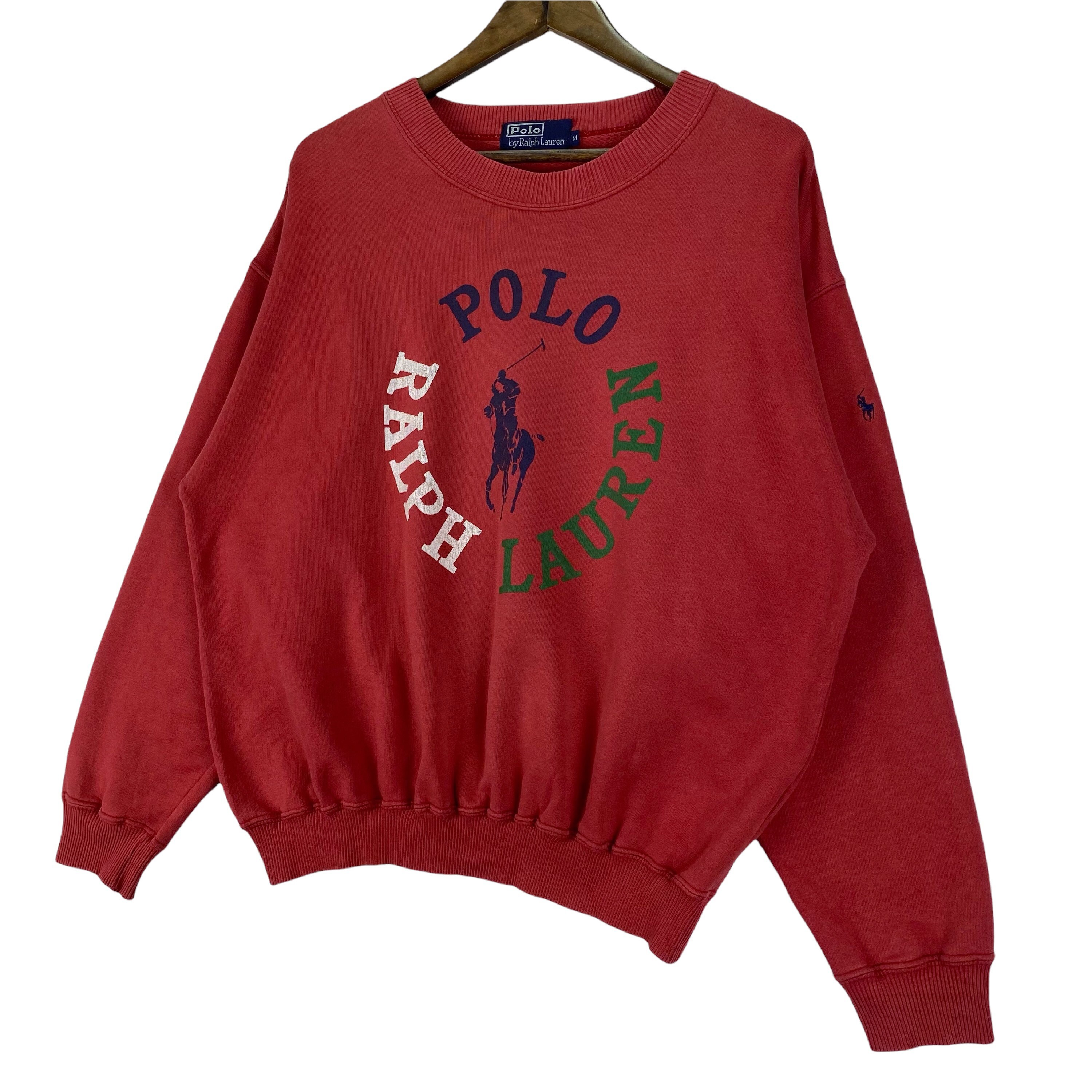 Vintage Polo Ralph Lauren Crewneck Sweatshirt Red Big Logo - Etsy