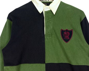 Vintage RRL Ralph Lauren Rugby Polo Shirt Colorblock Made in
