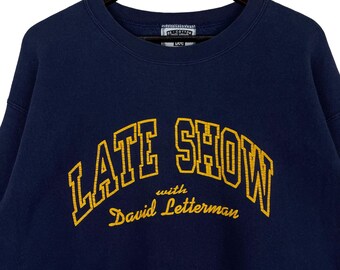 Vintage 80s Late Show David Letterman Sweatshirt Crewneck Lee 