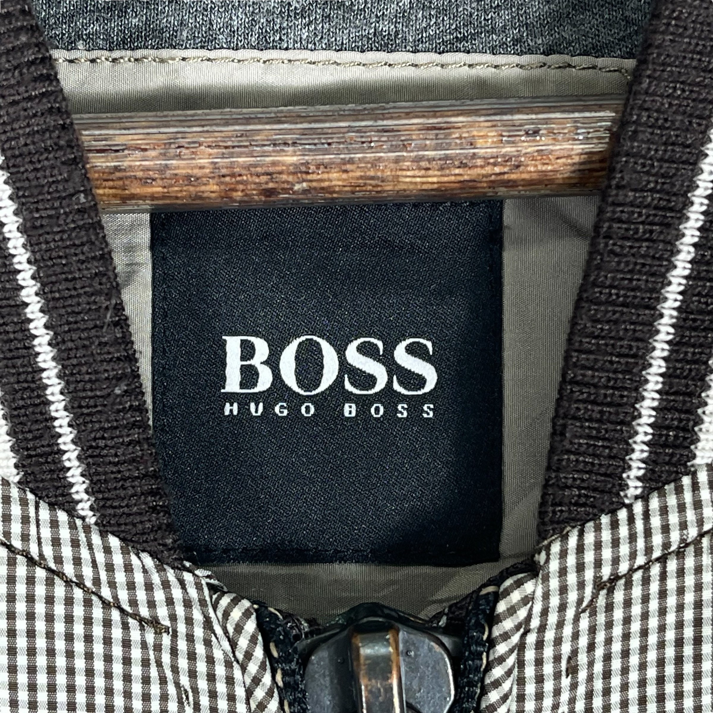 Vintage Boss by Hugo Boss Bomber Jacket Brown Made in China Varsity ...