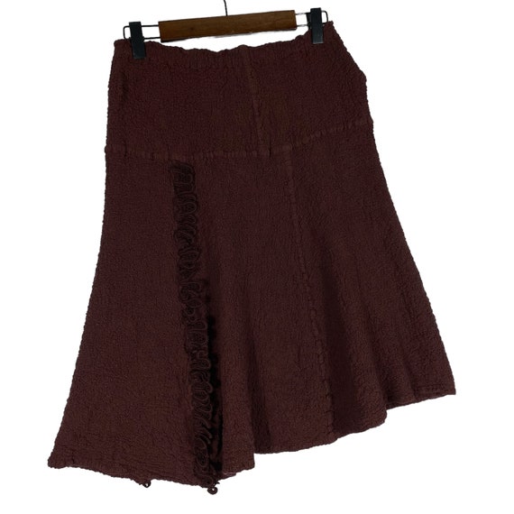 Vintage Issey Miyake Cauliflower Midi Skirt Brown… - image 6