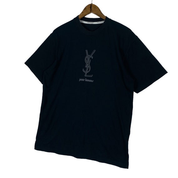 Vintage Yves Saint Laurent Pour Homme T Shirt Bla… - image 3