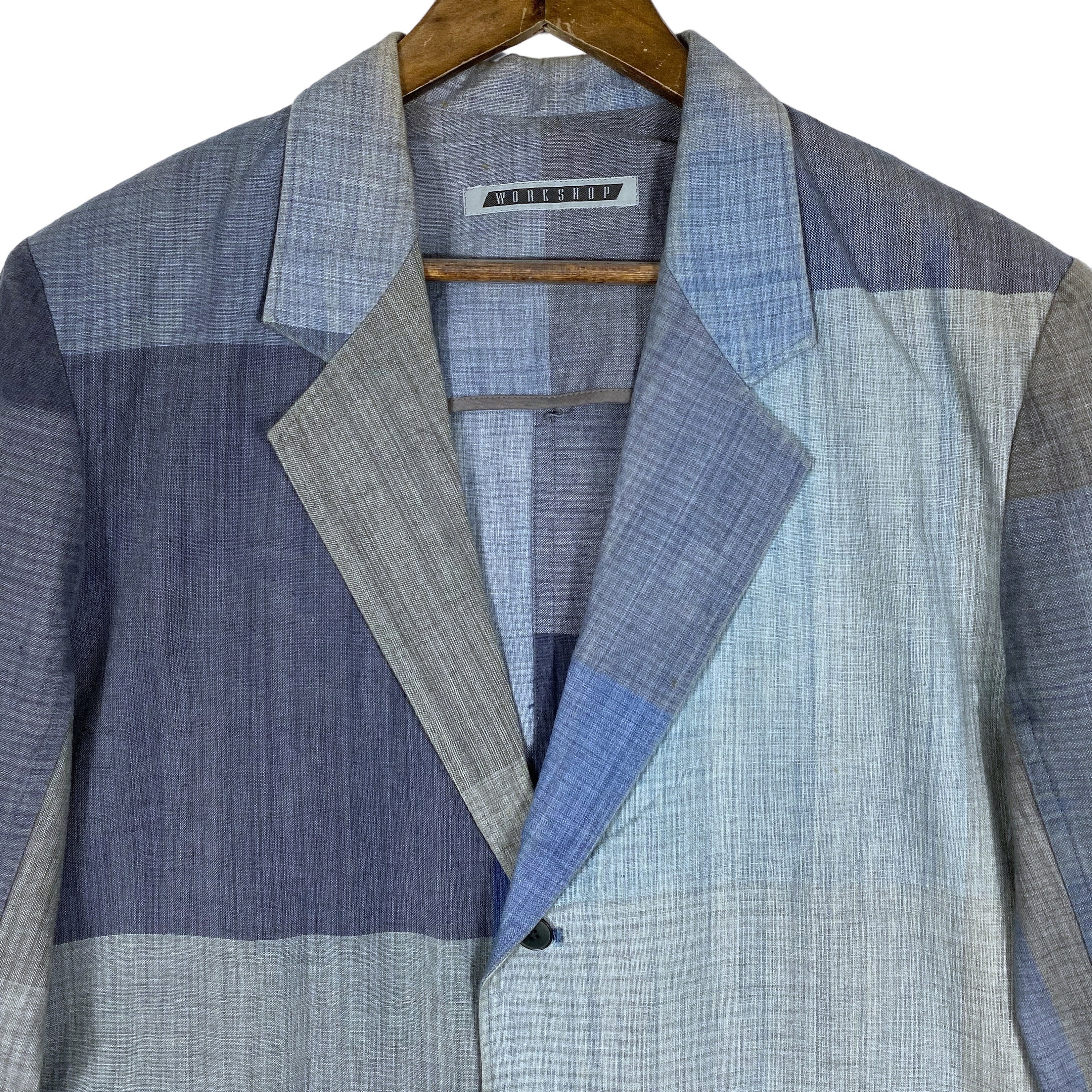 Buy Vintage 80s Yohji Yamamoto Workshop Patchwork Blazer Coat 