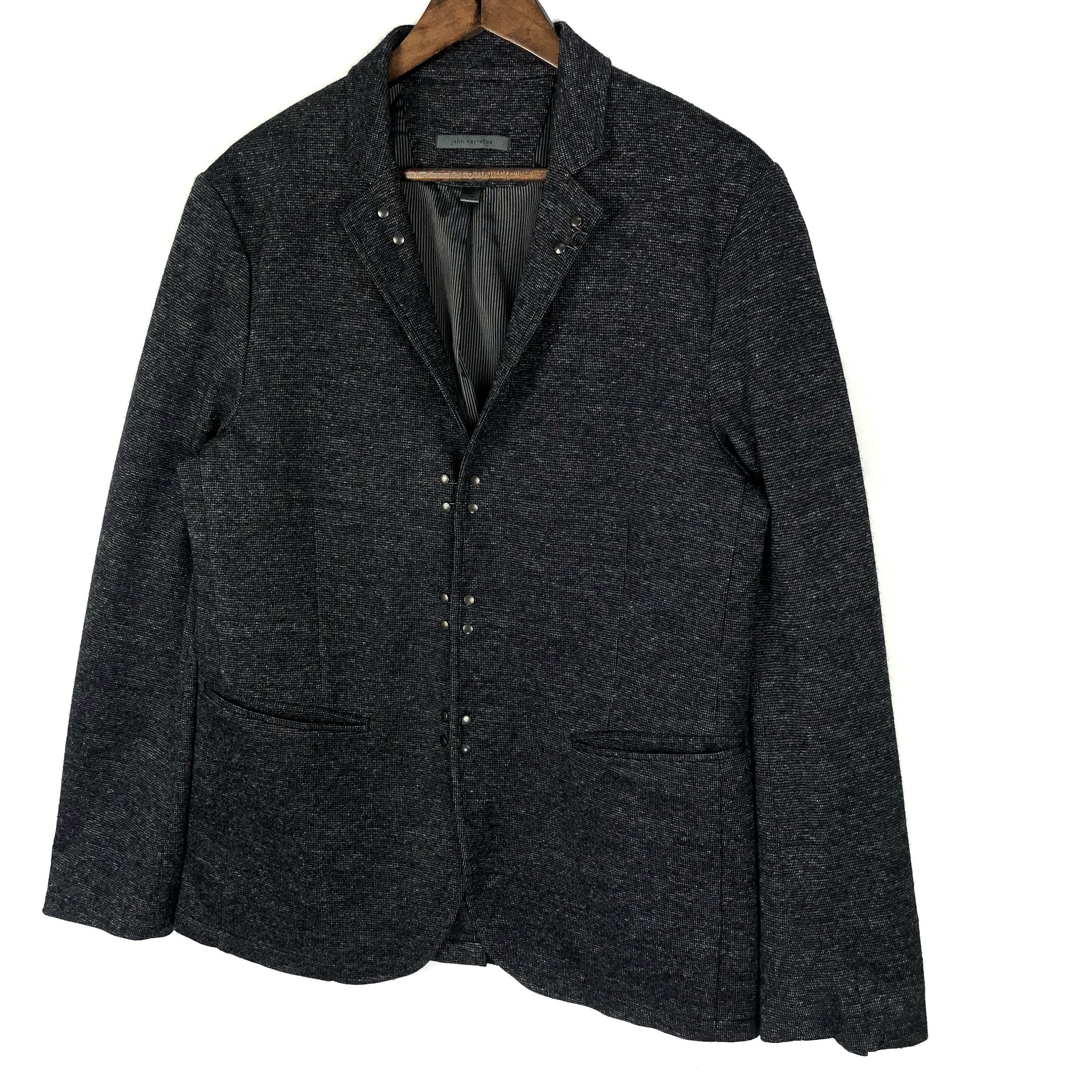 Vintage John Varvatos Jacket Blazer Black Made in Italy Hood