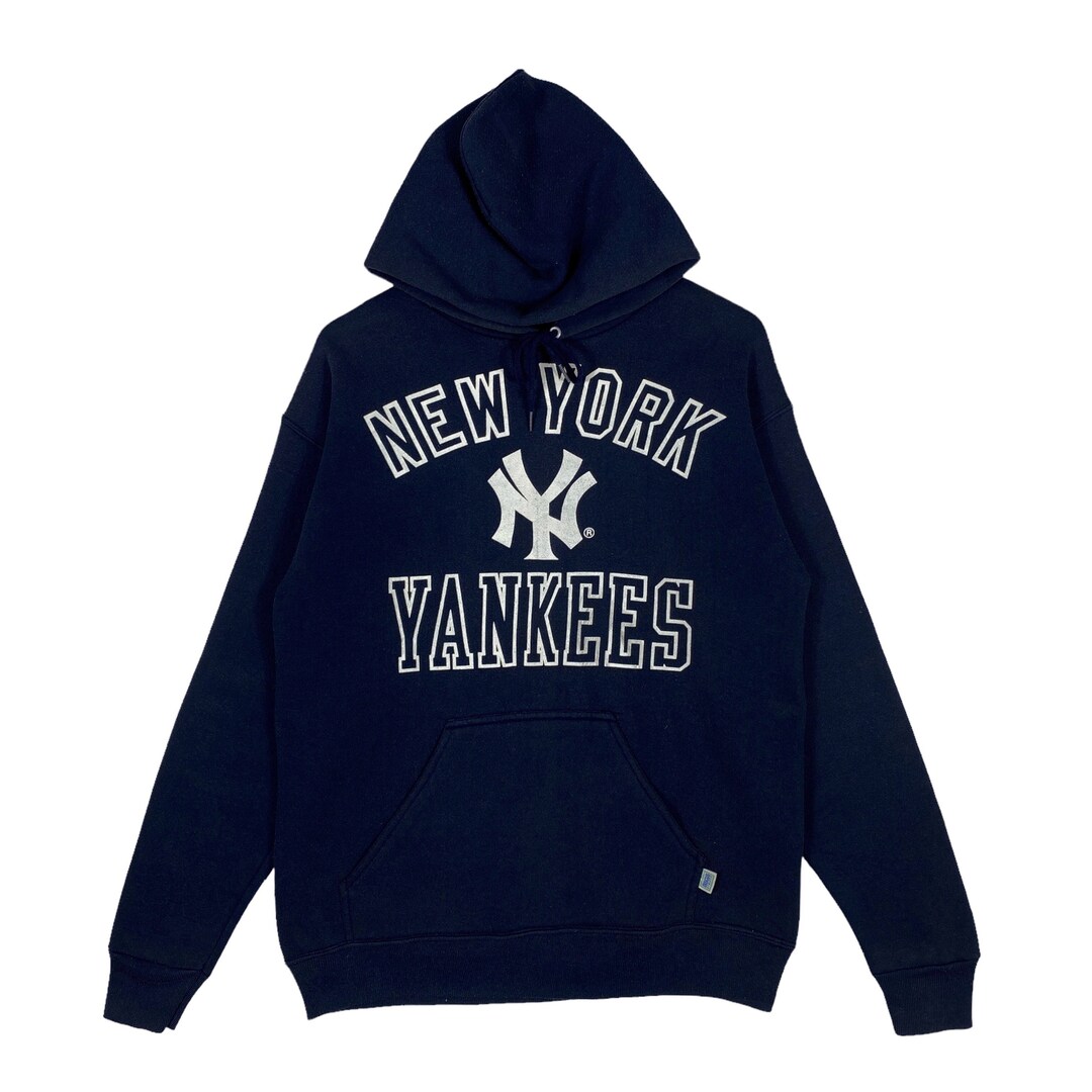 Vintage 1992 New York Yankees Hoodie Sweater Big Logo Navy Etsy