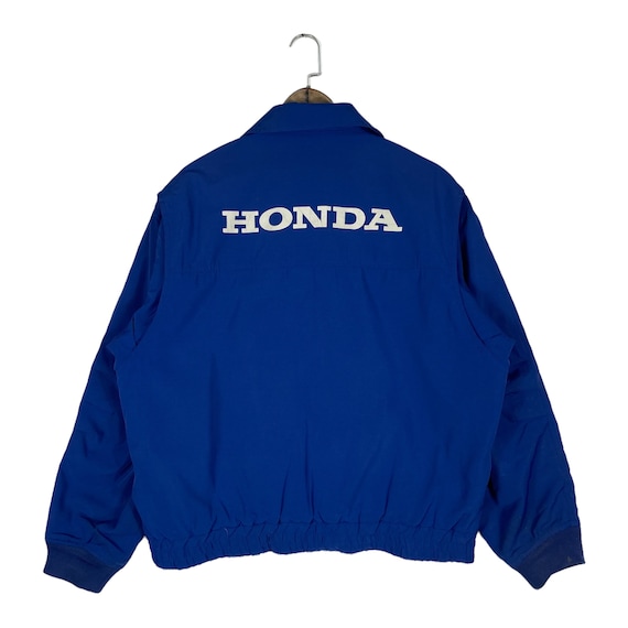 Vintage Honda Bomber Jacket Full Zip Blue Motorsport Vintage Honda Bomber Jacket Full Zip Blue Motorsport