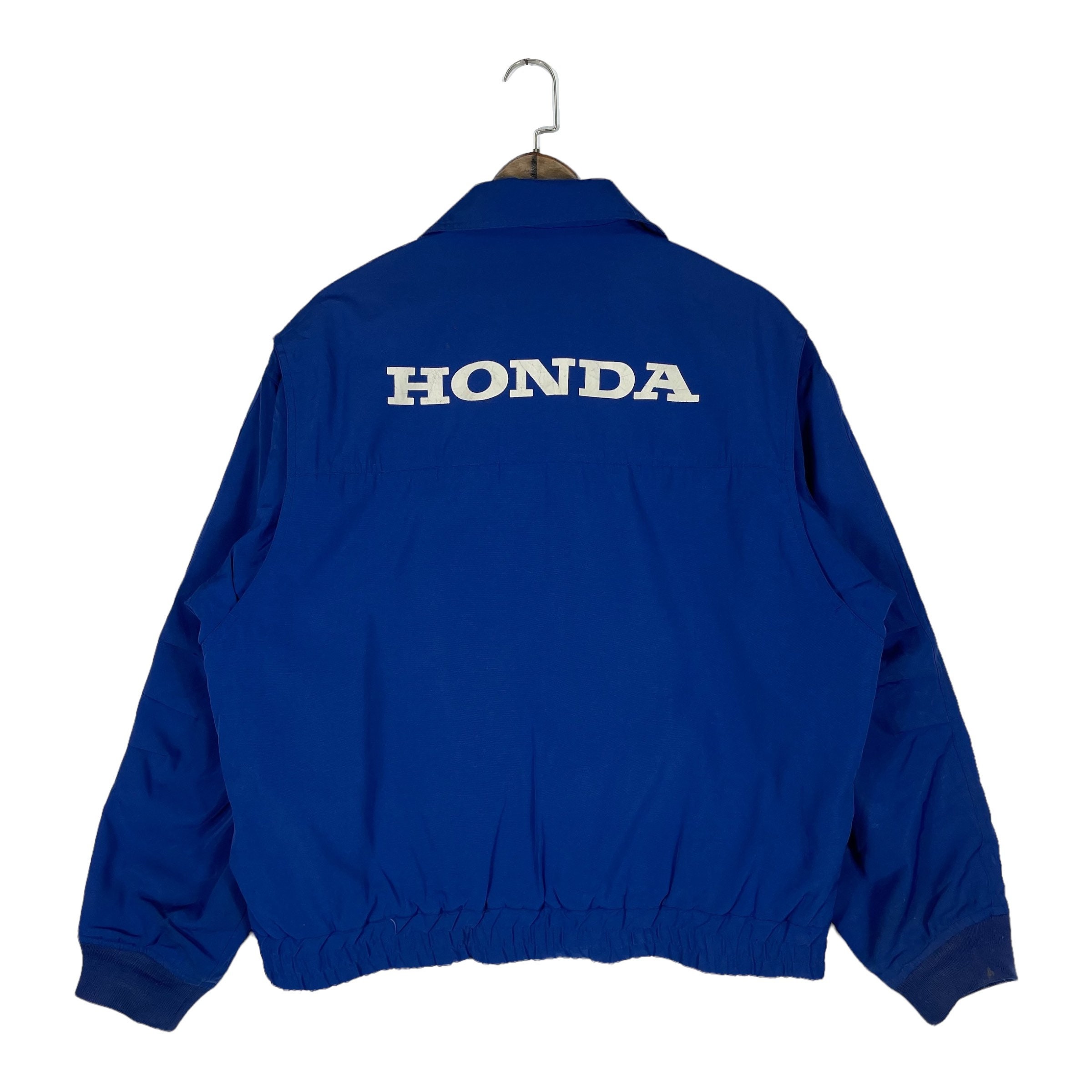 Vintage Honda Bomber Jacket Full Zip Blue Motorsport Vintage Honda Bomber Jacket Full Zip Blue Motorsport