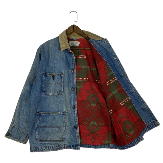 Vintage 80s Polo Ralph Lauren Denim Chore Jacket Aztec Southwest Lined Made in Singapore Workwear Size L - Etsy Vintage 80s Polo Ralph Lauren Denim Chore Jacket Aztec Southwest Lined Made in Singapore Workwear Size L - Etsy