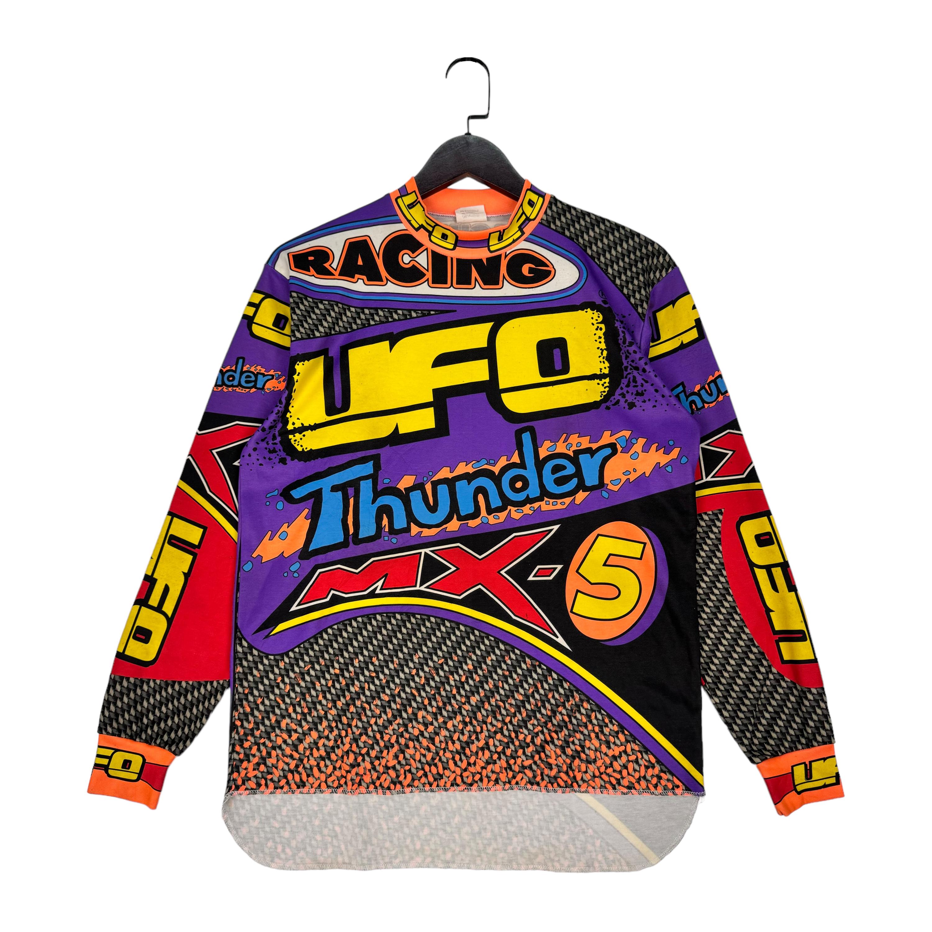 Vintage 90s UFO Thunder All Over Print Long Sleeve Motocross