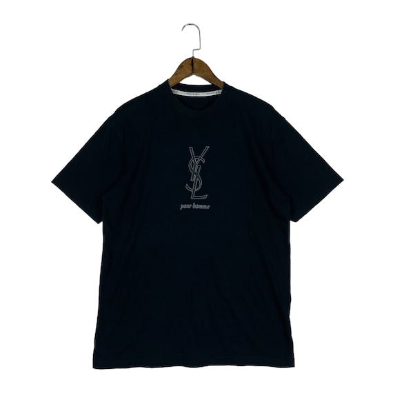 Vintage Yves Saint Laurent Pour Homme T Shirt Bla… - image 1