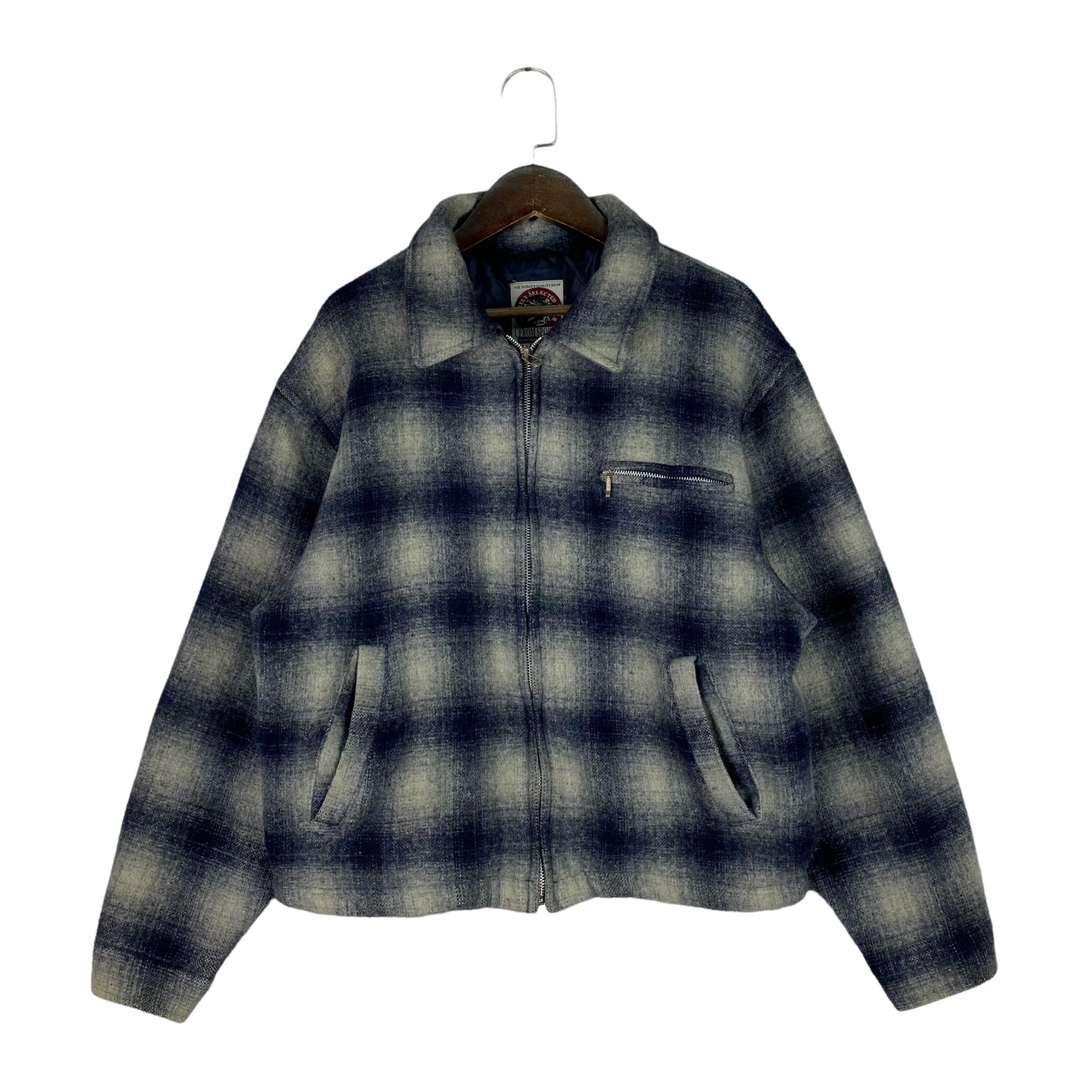 90s vintage ombre shadow check jacket