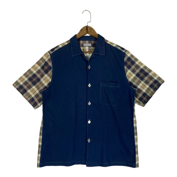 Vintage AD 2002 Comme Des Garcons Homme Shirt Checked Back Hit  