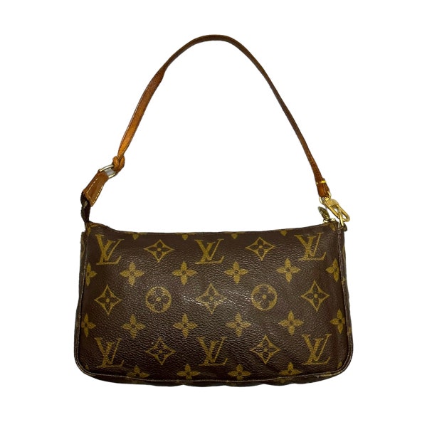 Vintage Authentic 2002 Louis Vuitton Porchette Accessories Monogram Handbag Brown Made In Spain Size OS