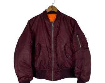Vintage 90s Alpha Industries MA-1 Reversible Bomber Jacket - Etsy