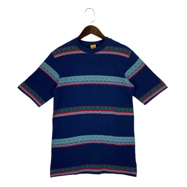 Vintage 80s Hang Ten Striped Surfer T Shirt  Navy Blue Crewneck Short Sleeve Size M