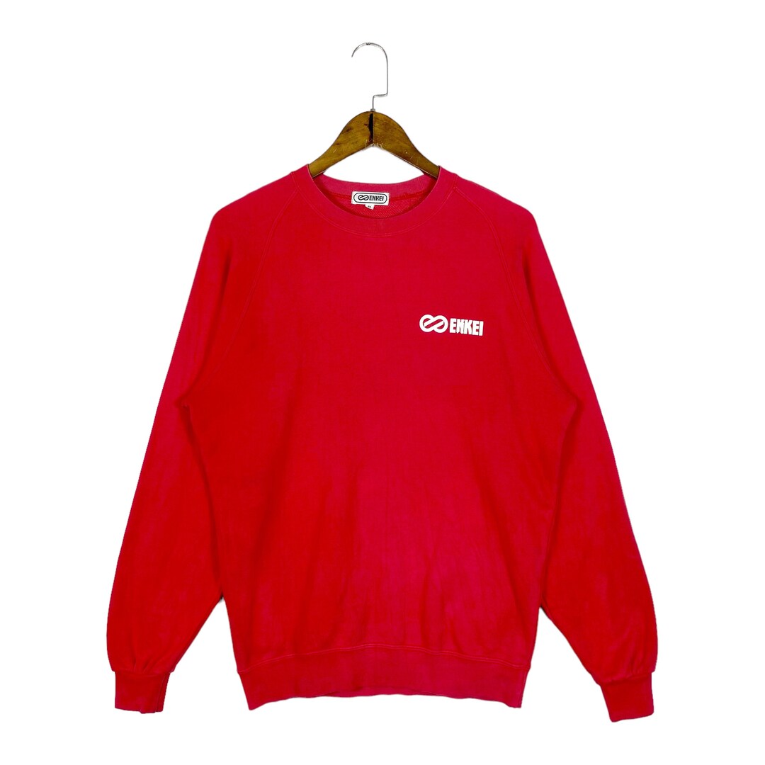 Vintage 90s Enkei Wheels Sweatshirt Crewneck Red Small Logo Made in