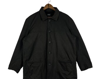 Vintage A.P.C Wool Blend Overcoat Made in France Navy Blue