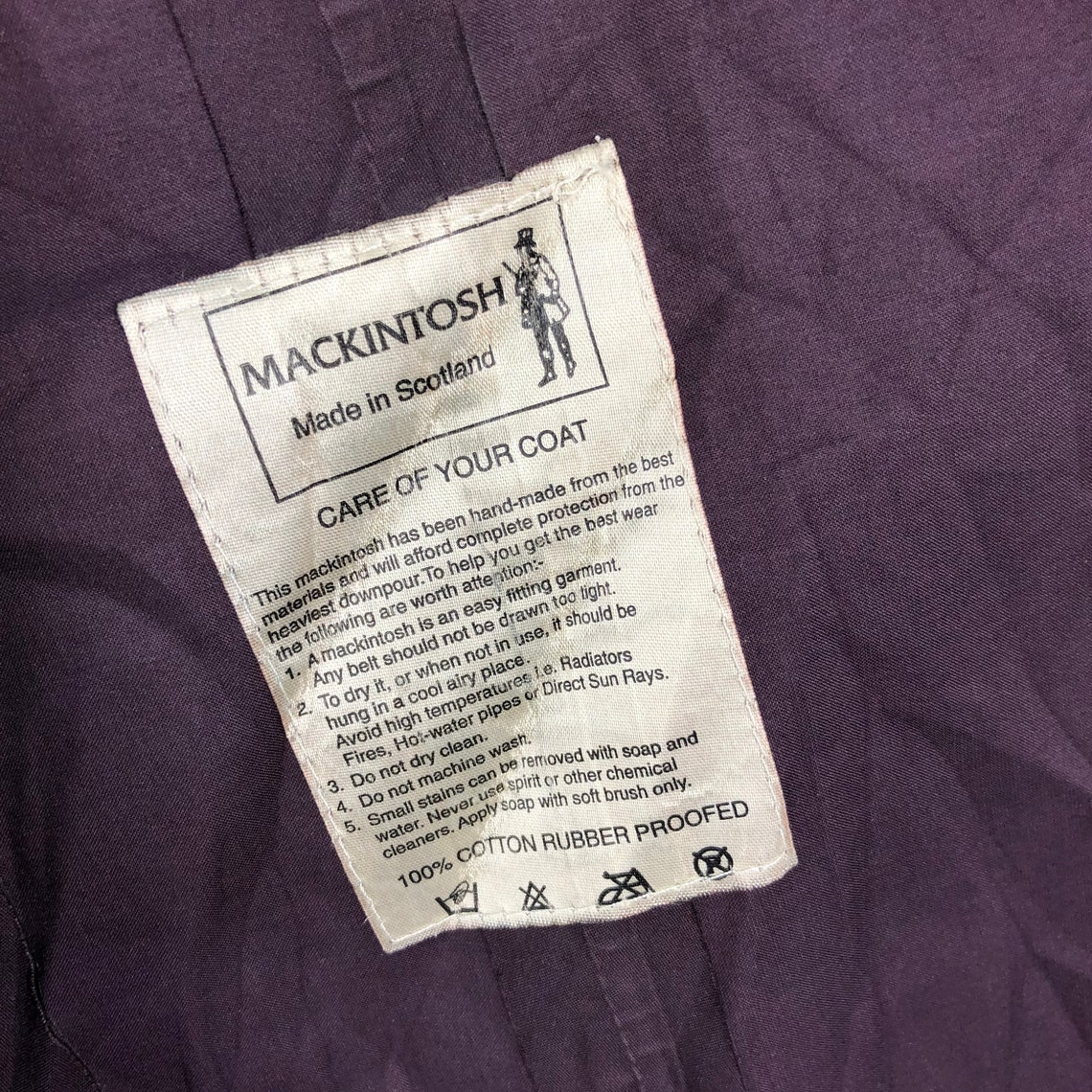 Vintage Mackintosh Raincoat Jacket Genuine Handmade Made In | Etsy Original Mackintosh Raincoat