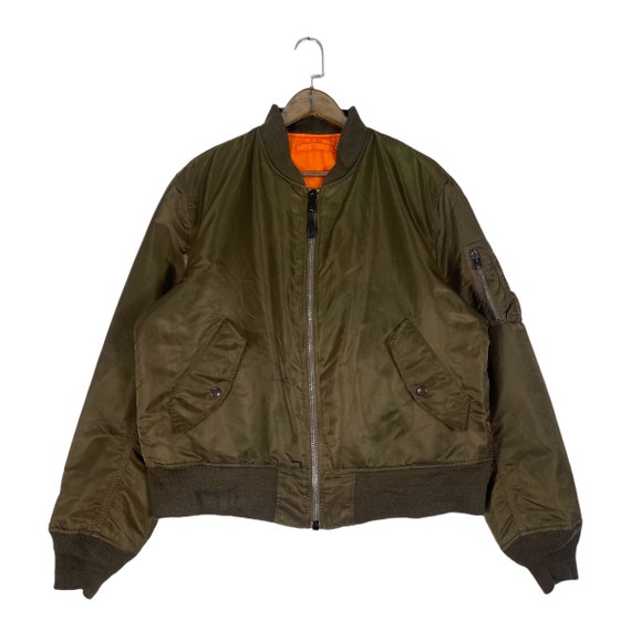 Industries Bomber USA Denmark Alpha Size L Made MA-1 Flight in Military Jacket Vintage - Reversible Etsy