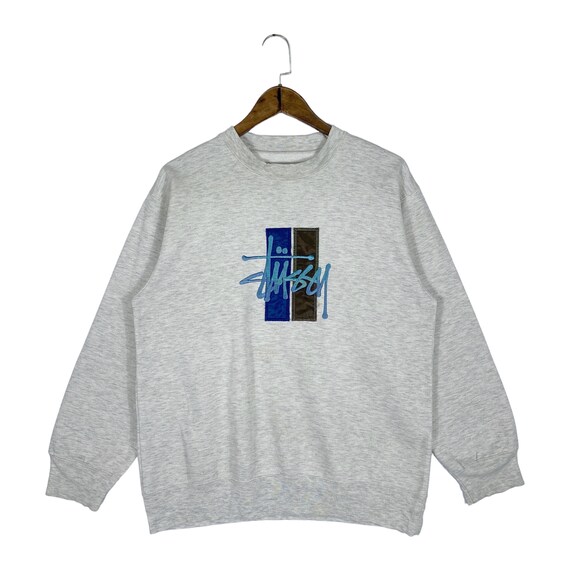 Vintage 90s Stussy Crewneck Sweatshirt Big Logo Embroidery