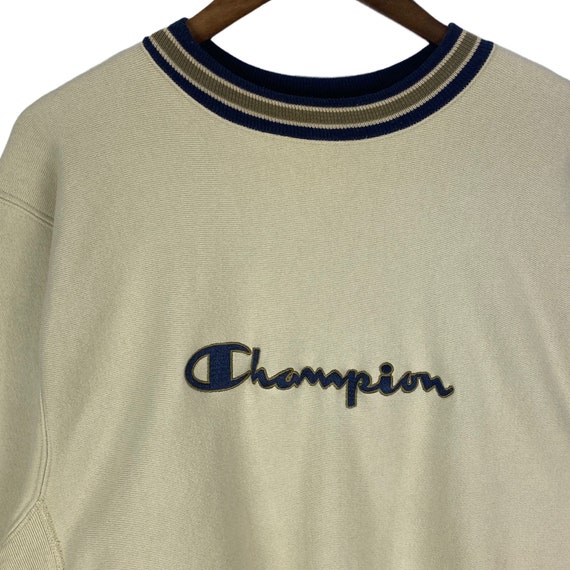 Vintage 90s Excellent Sweatshirt Champion Weave - Reverse Embroidery Jumper Pullover Size Etsy Crewneck Big Logo Condition Israel XL