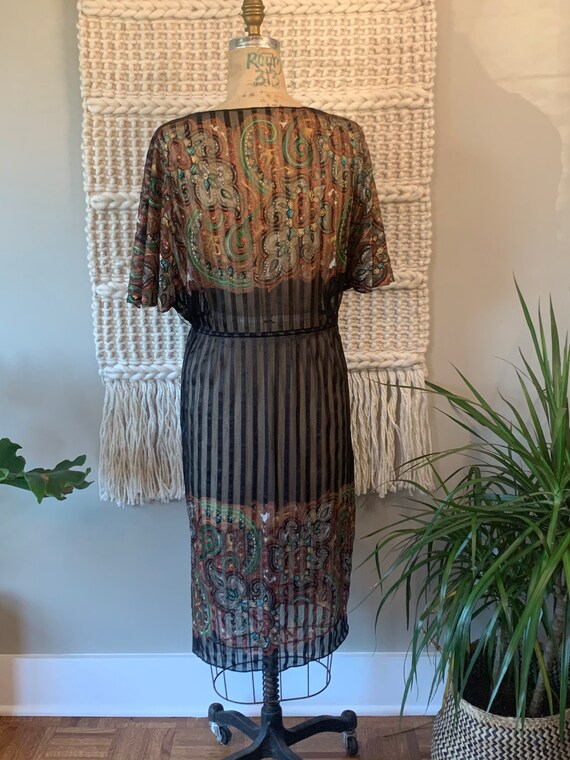 Vintage sheer paisley dress - image 2