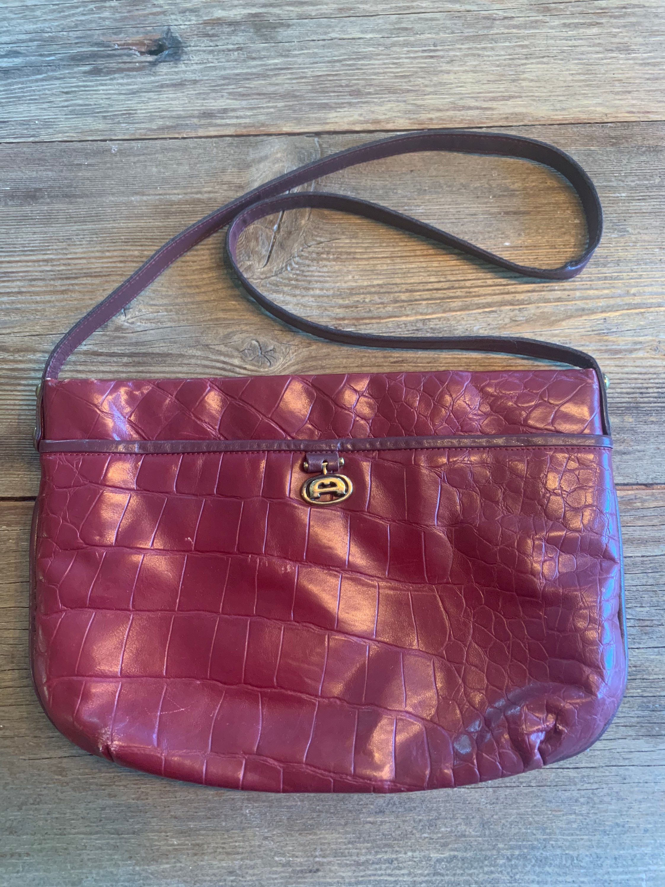 Etienne Aigner Burgundy 80s Purse Etsy