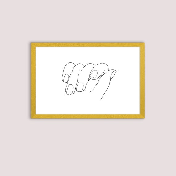 Hand Minimalist Line Art One Line Drawing Print Red Nails Etsy Hand Minimalist Line Art One Line Drawing Print Red Nails Etsy