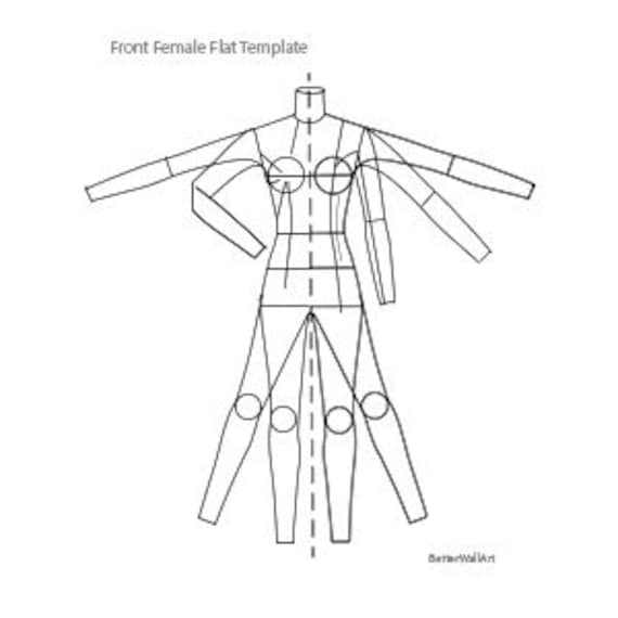 Front view Female Fashion Flats Templates Suit flats Clothes Design Fashion Design Templates