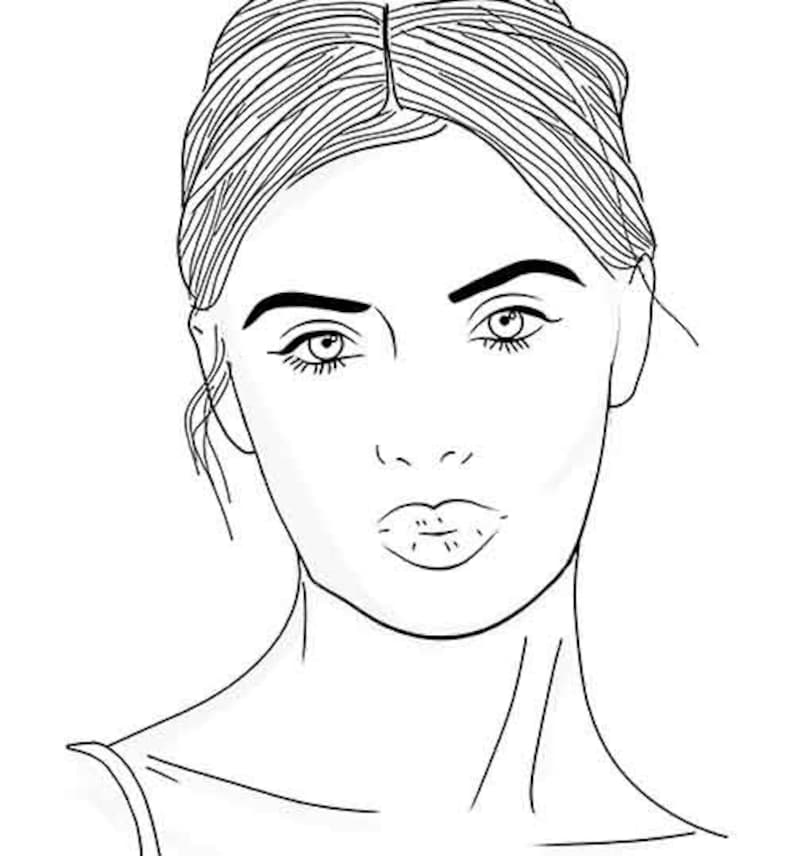 Girl Sketch, Original Print. Simple Line Drawing for Home Decor ...